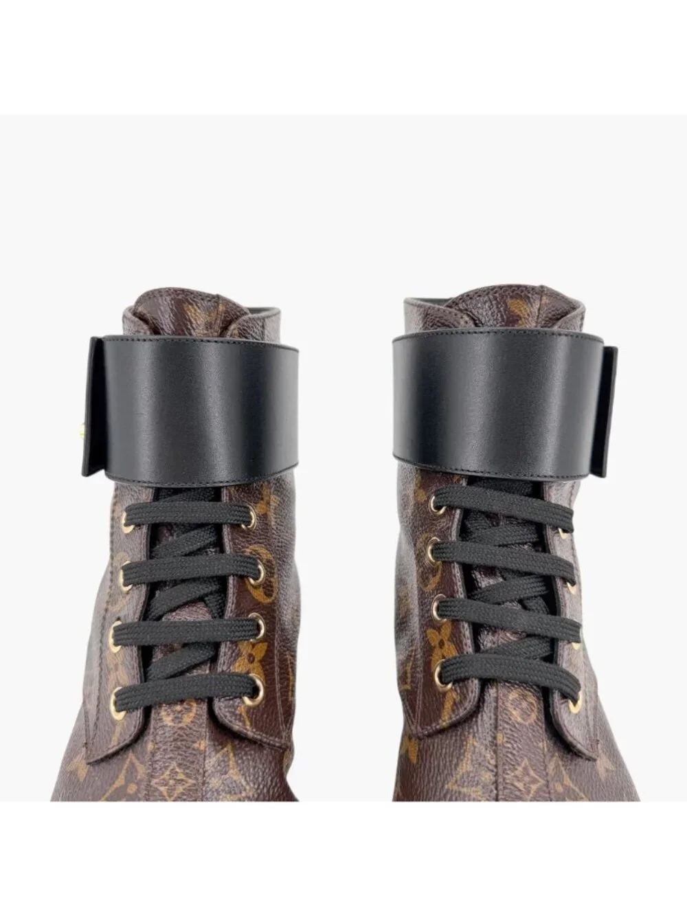 Louis Vuitton Ranger Wonderland Combat Boots Brown LV Size 36.5 US 6.5 Women’s